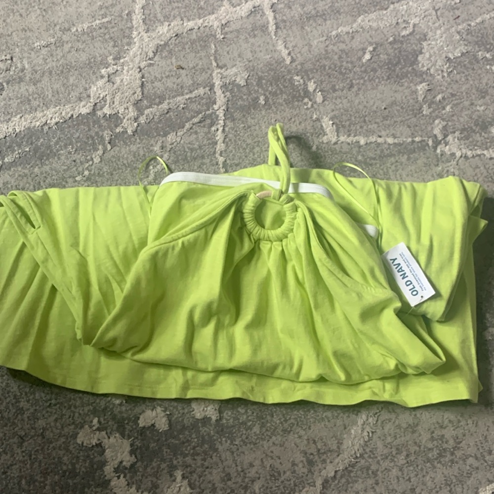 Lime green summertime halter dress